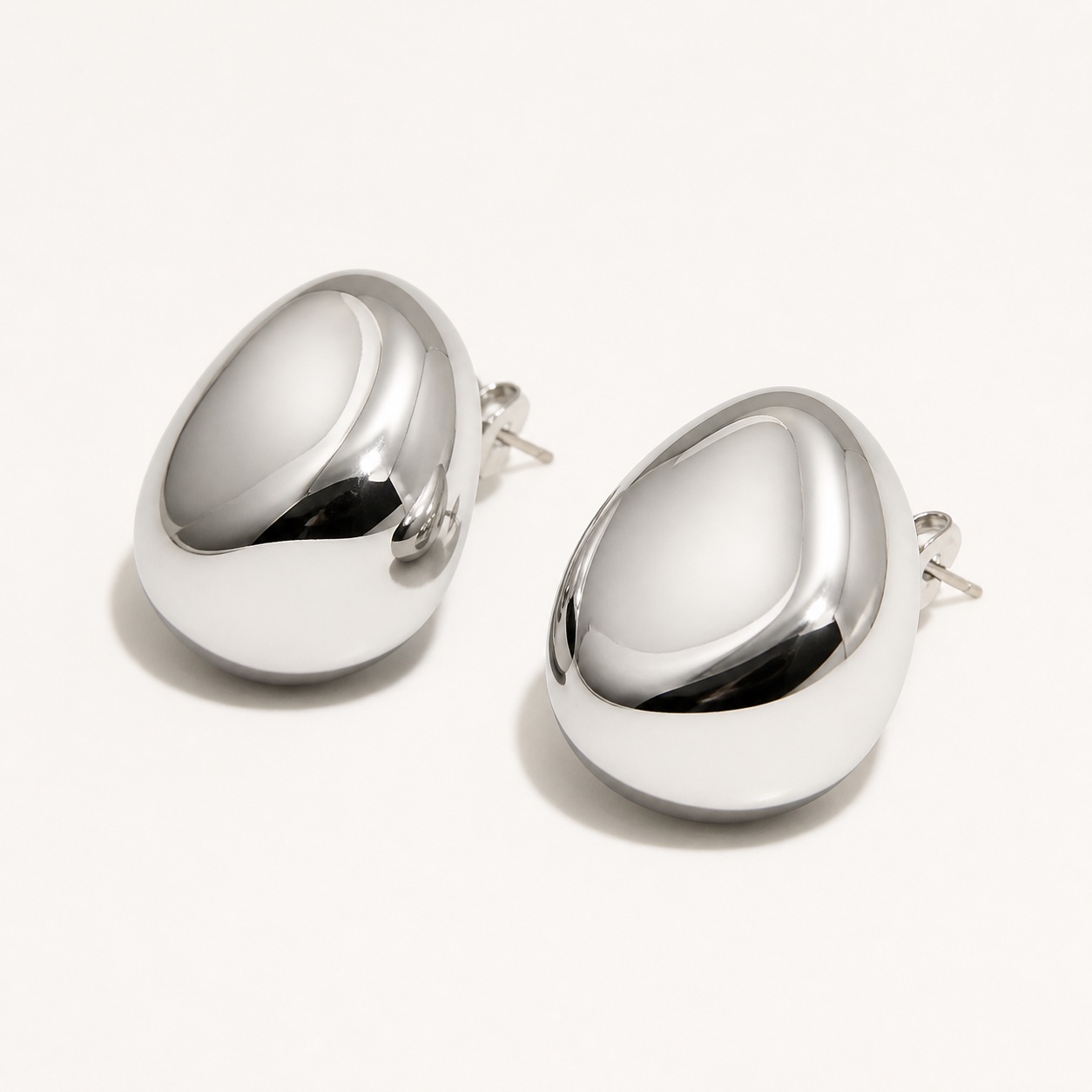 Chrome Puff Earrings