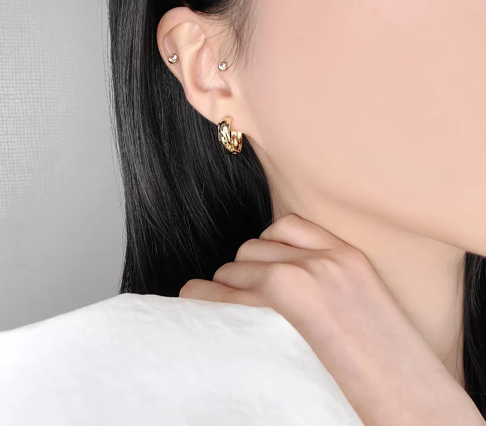 Hammered Half Hoops detail 3