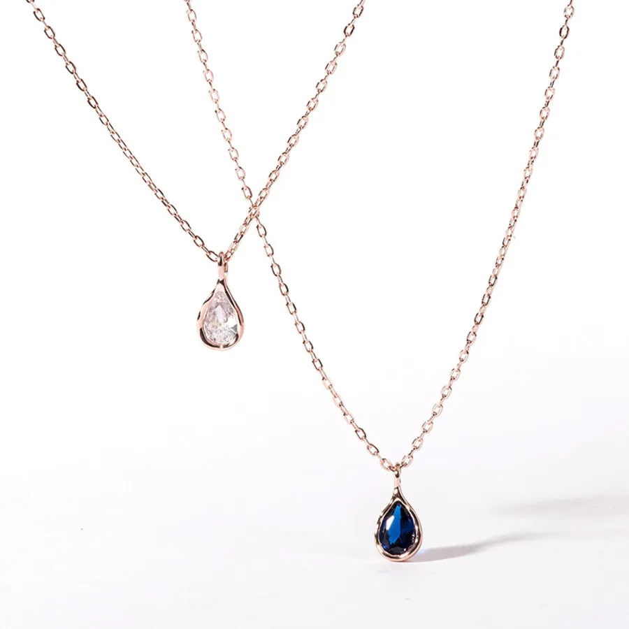 Colored Crystal Teardrop Necklace — view 1
