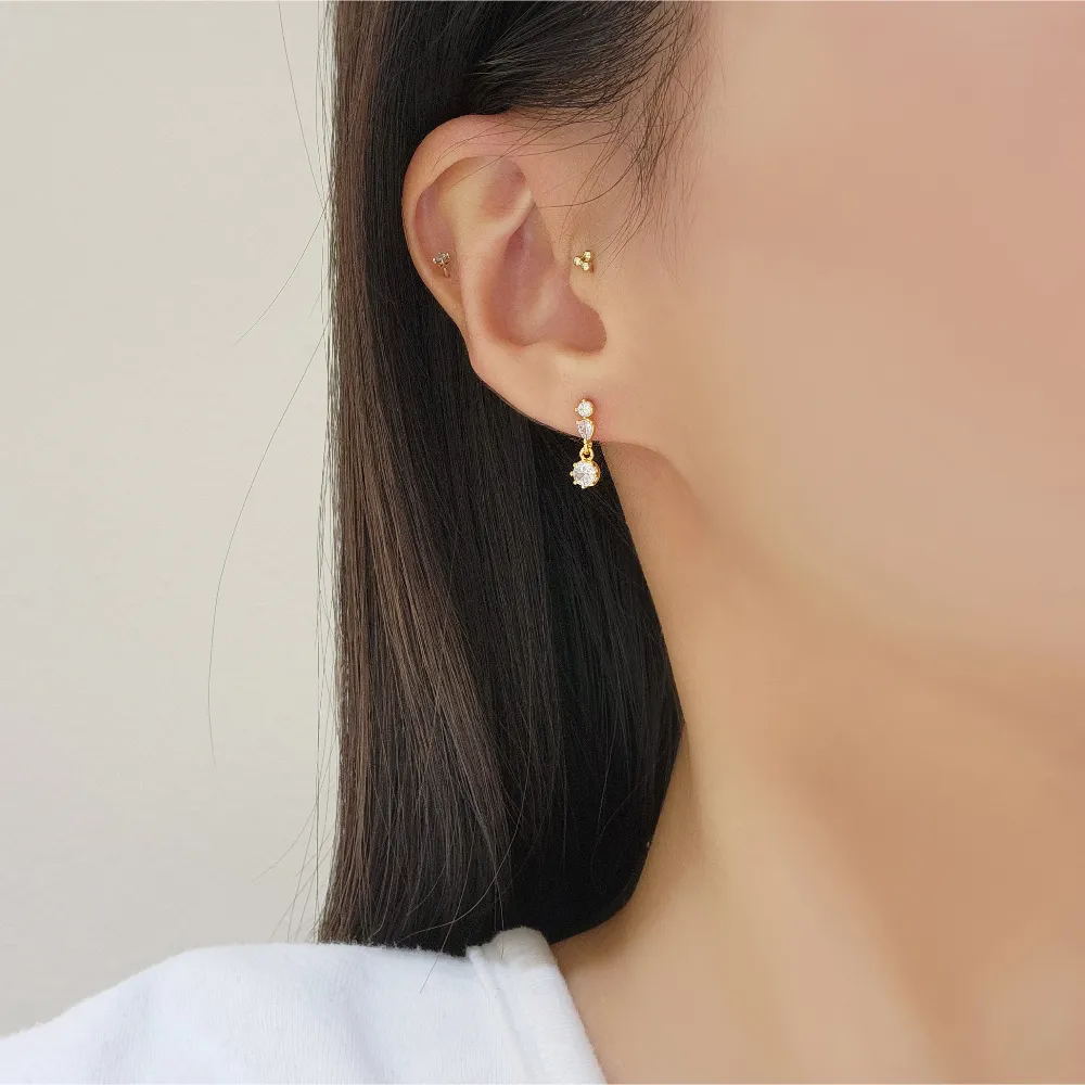 Mini Crystal Charm Earrings detail 2