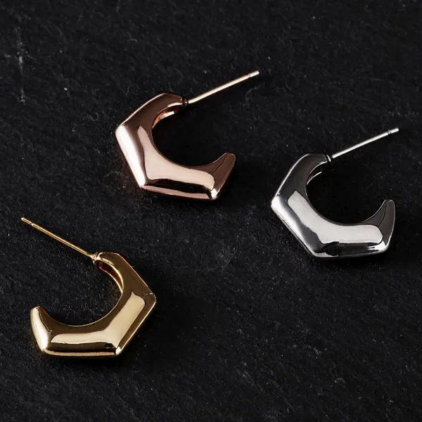 Bold Pentagon Half Hoops