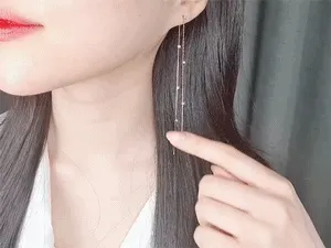 Crystal Snake Chain Drops detail 4