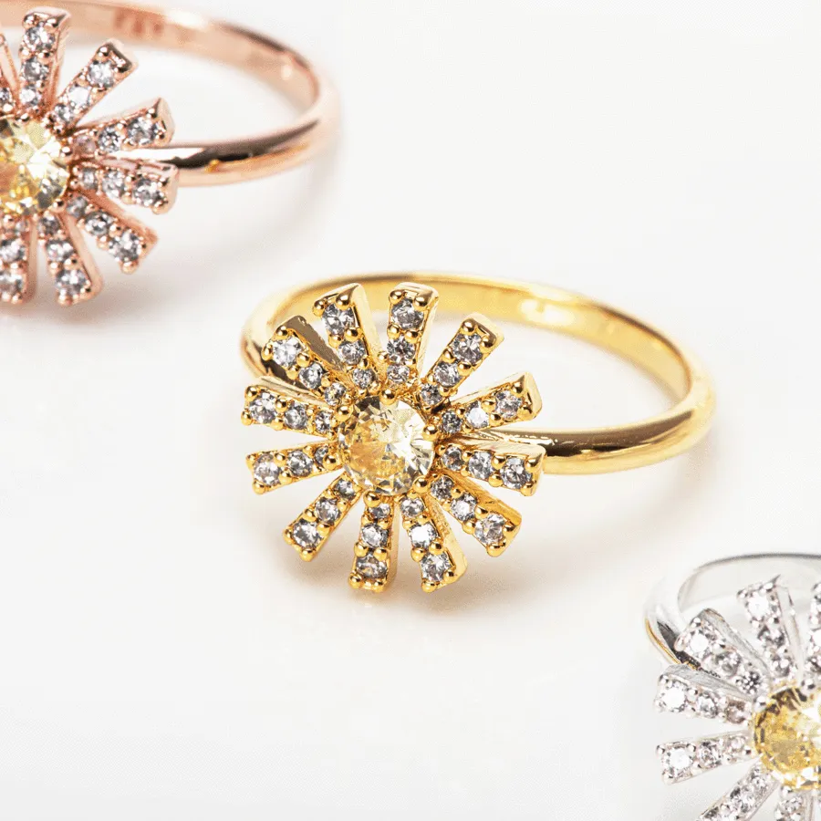 Crystal Flower Ring — view 1