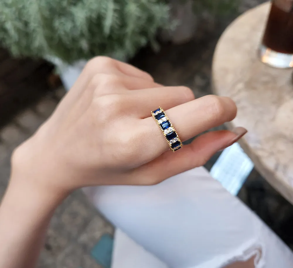 Blue Crystal Ring detail 4