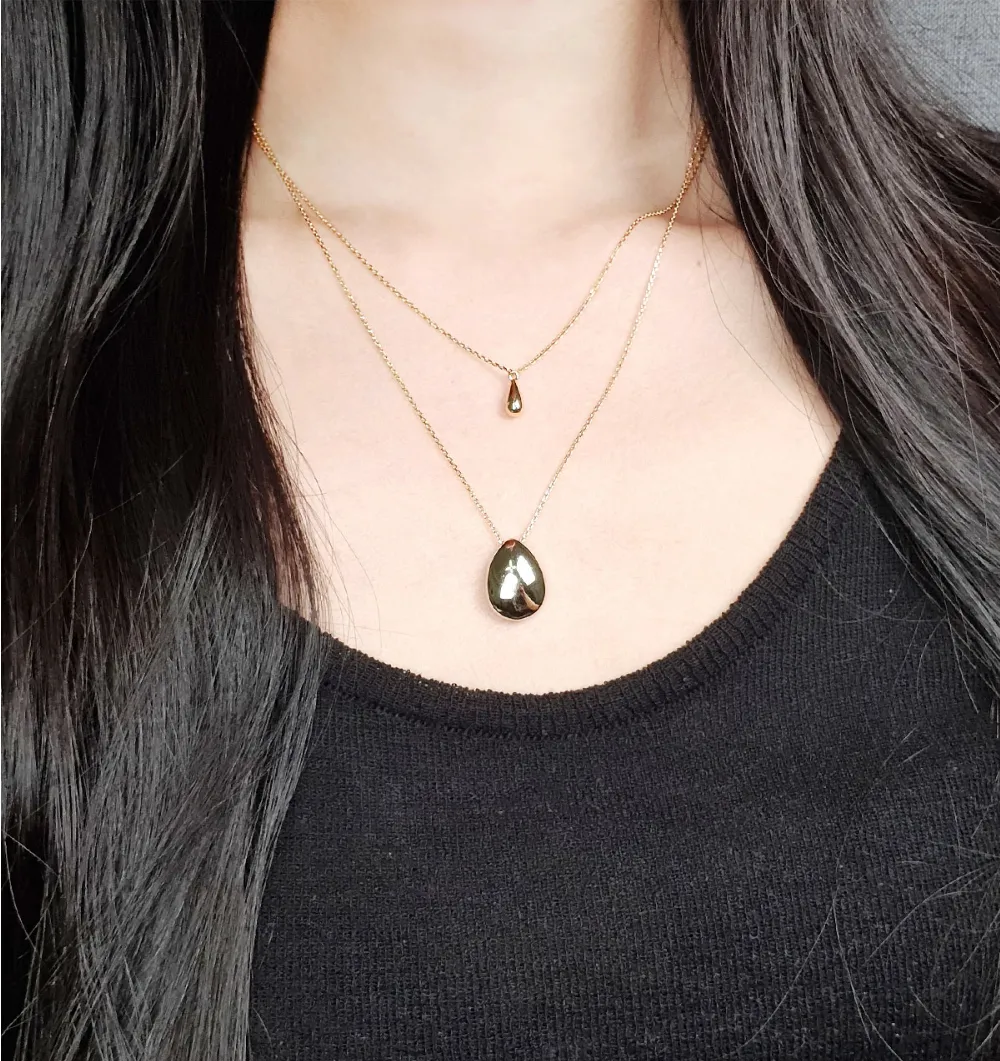 Long Bold Teardrop Necklace detail 3