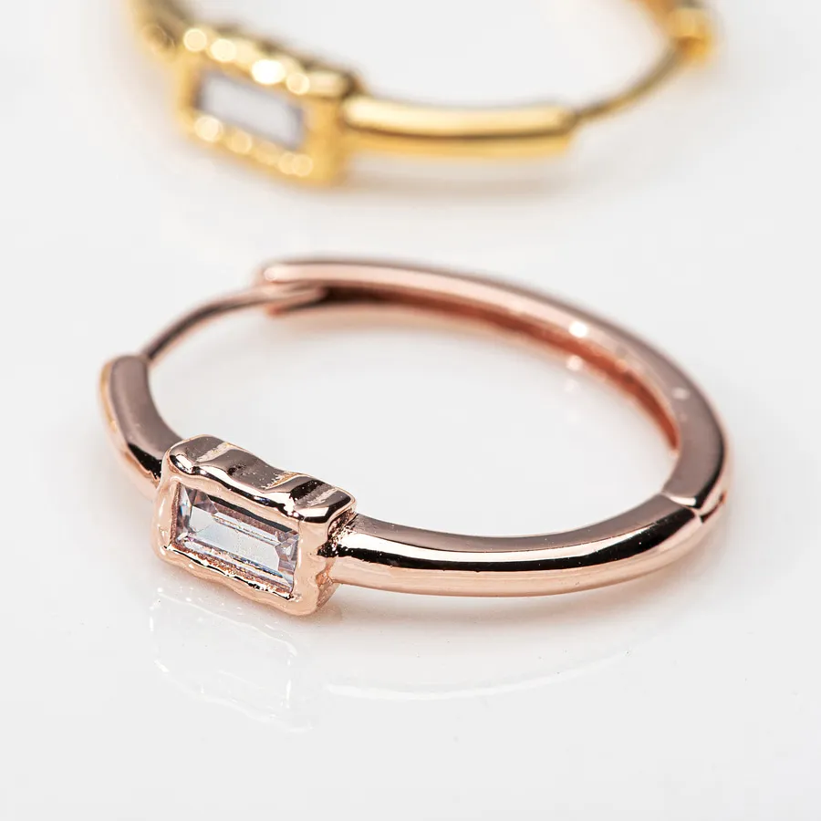 Square Crystal Hoop Earrings — view 1
