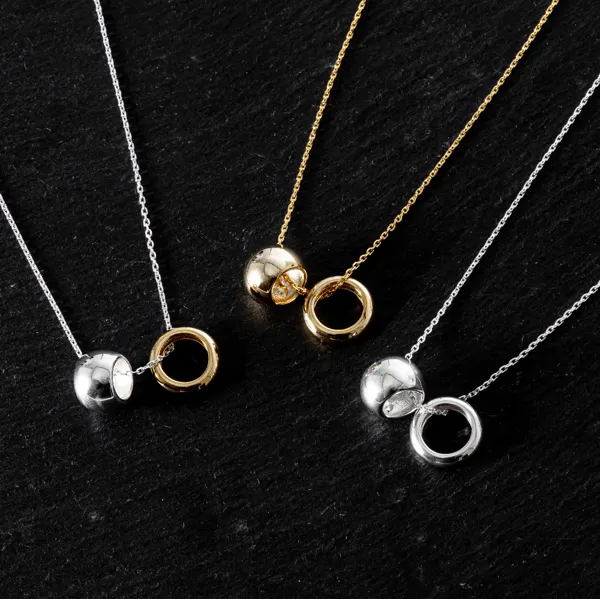 Two-Tone Double Ring Necklace