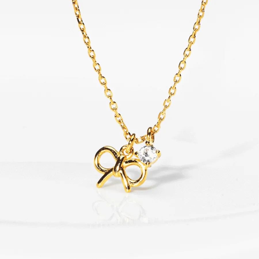 Crystal Bow Necklace — view 1
