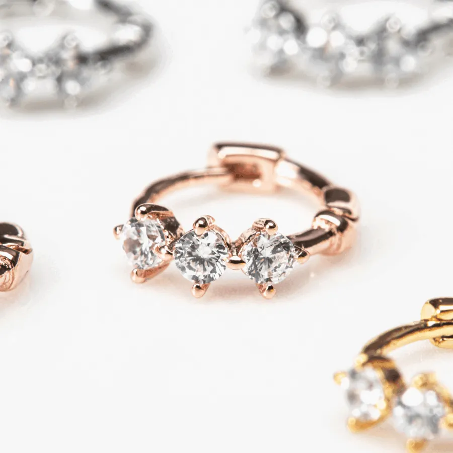 Mini Triple Crystal Huggies — view 1