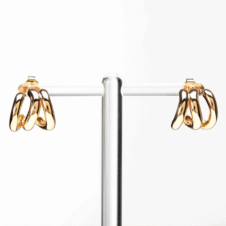 Bold Triple Ring Earrings — view 1