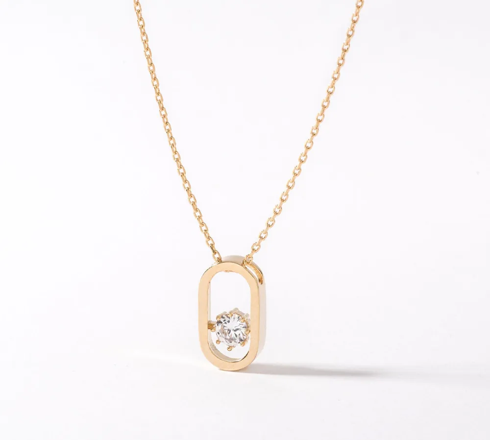 Bold Oval Crystal Necklace detail 4