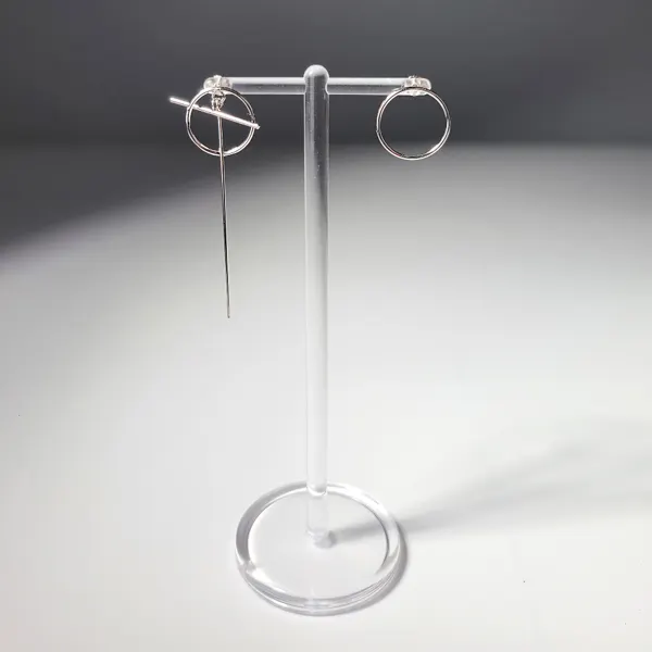 Asymmetric Bar & Circle Earrings
