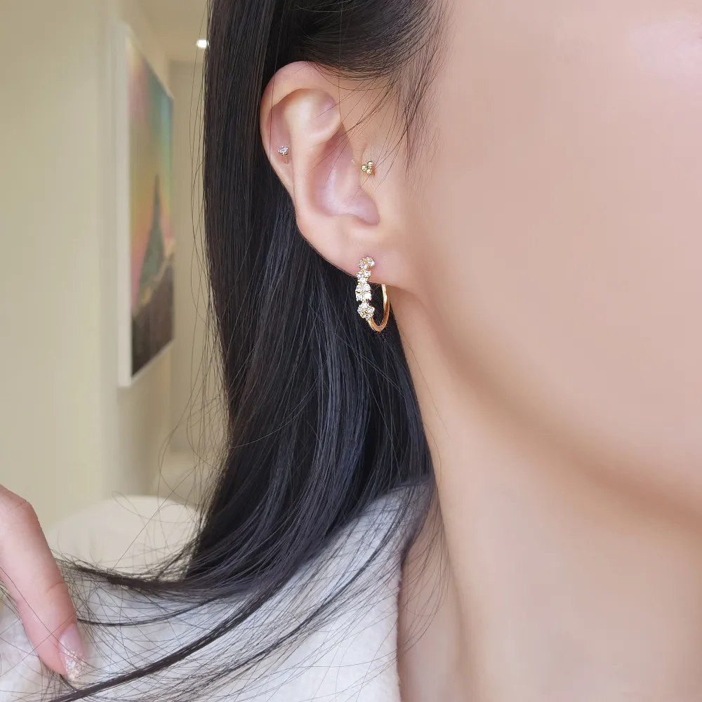 Crystal Flower Half Hoops detail 3
