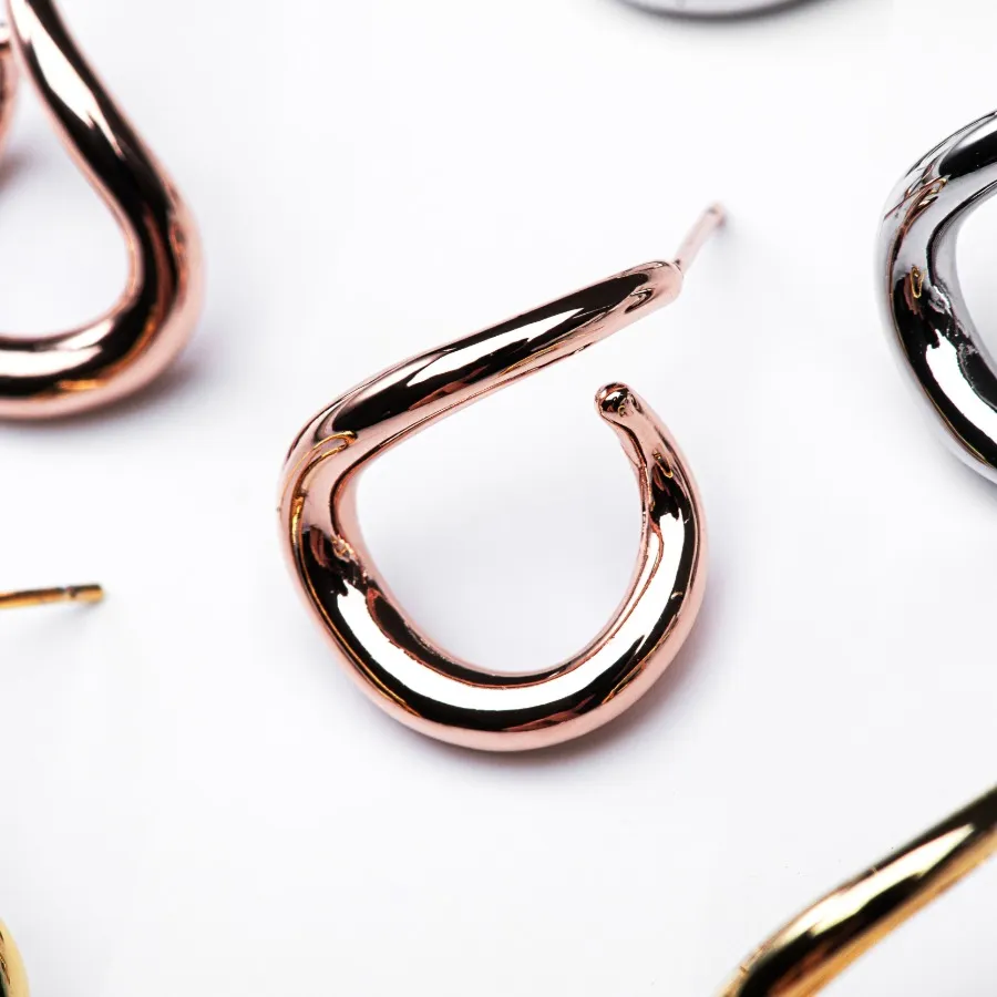 Wave Outline Teardrop Earrings — view 1