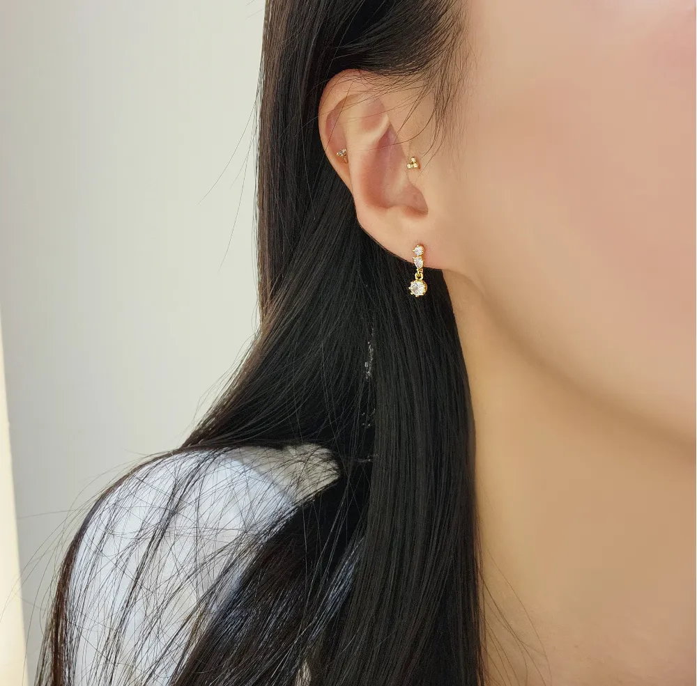Mini Crystal Charm Earrings detail 3