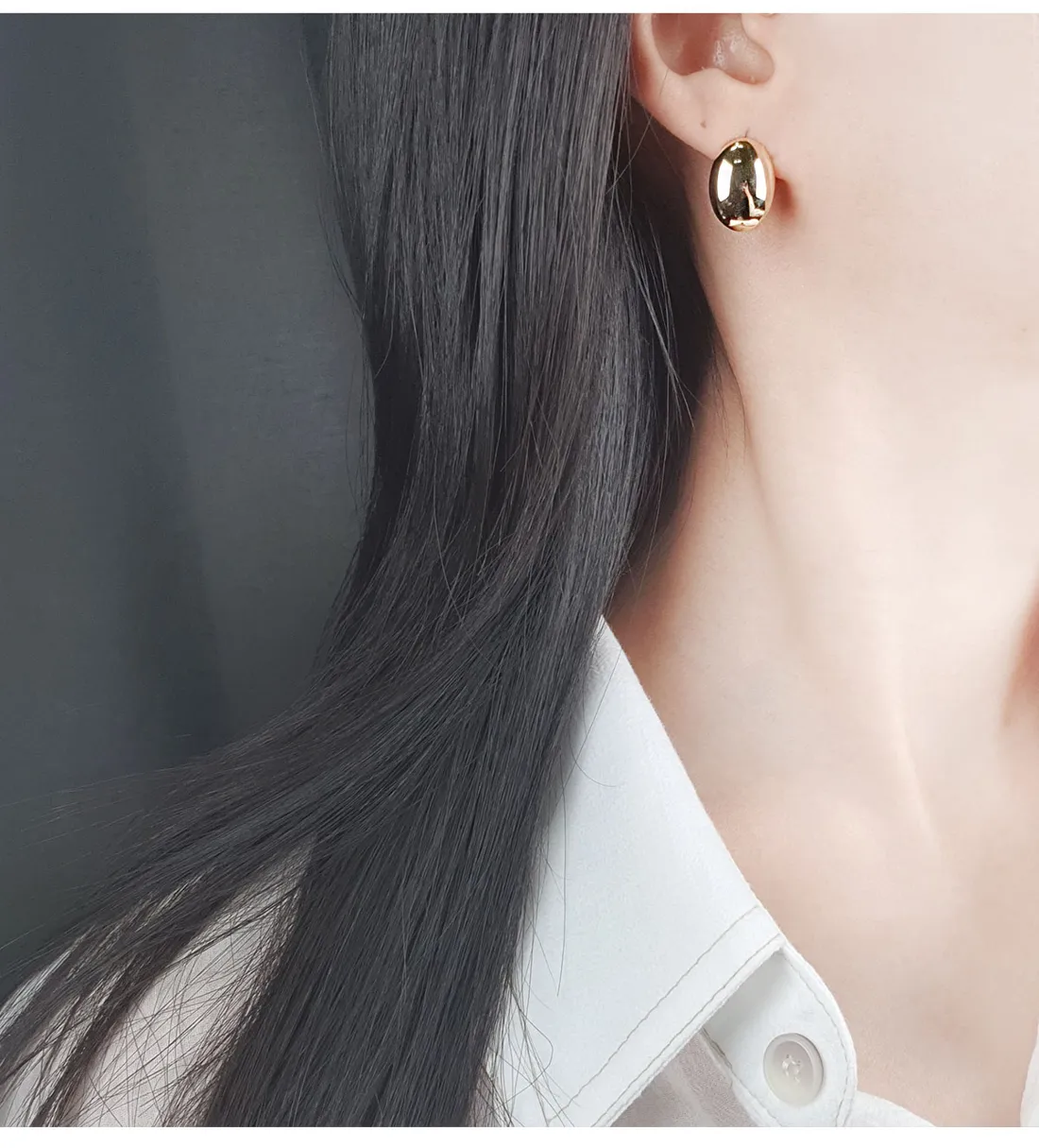 Domed Oval Earrings detail 2
