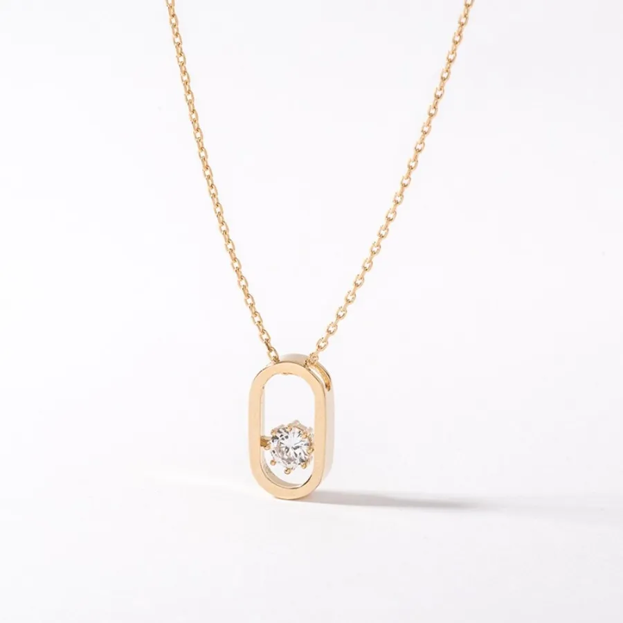 Bold Oval Crystal Necklace — view 1