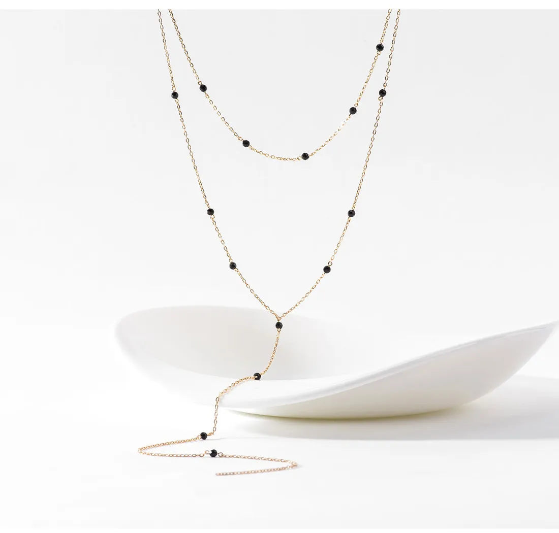 Black Onyx Y Necklace detail 4