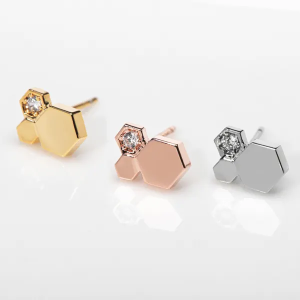 Hexagon Crystal Earrings