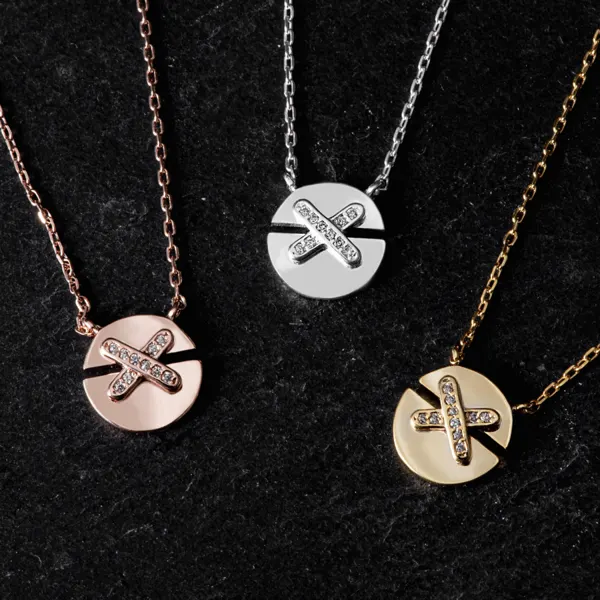 Crystal X Circle Necklace