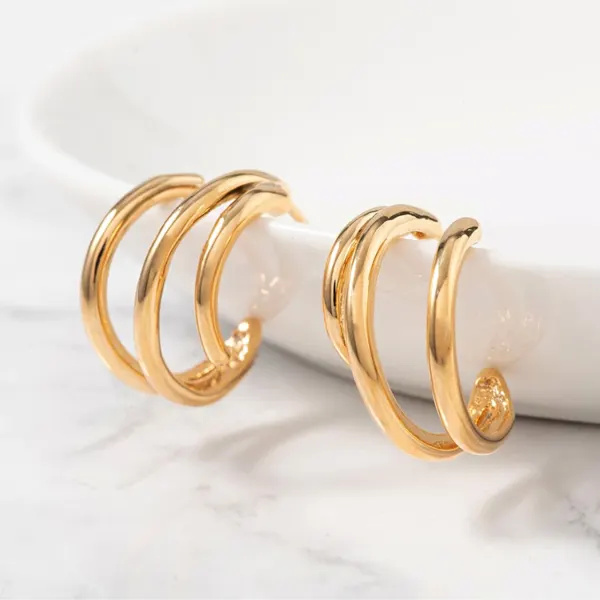 Twisted Triple Ring Earrings
