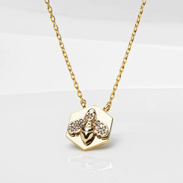 Hexagon Bee Necklace