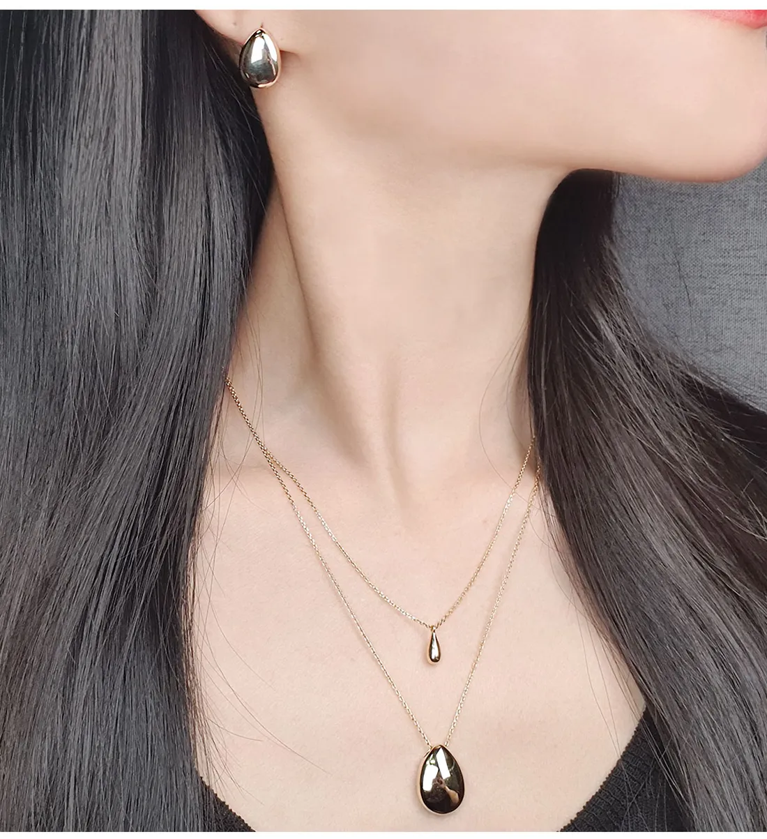 Teardrop Pendant Necklace detail 3