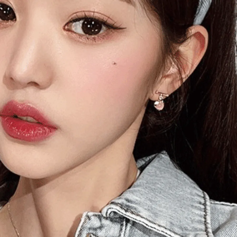 Moonstone Heart Bar Earrings — view 1