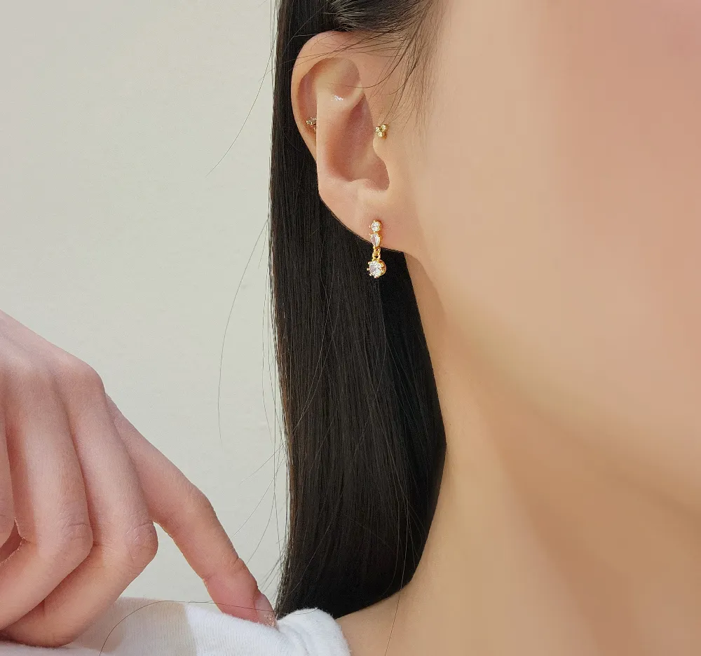 Mini Crystal Charm Earrings detail 4