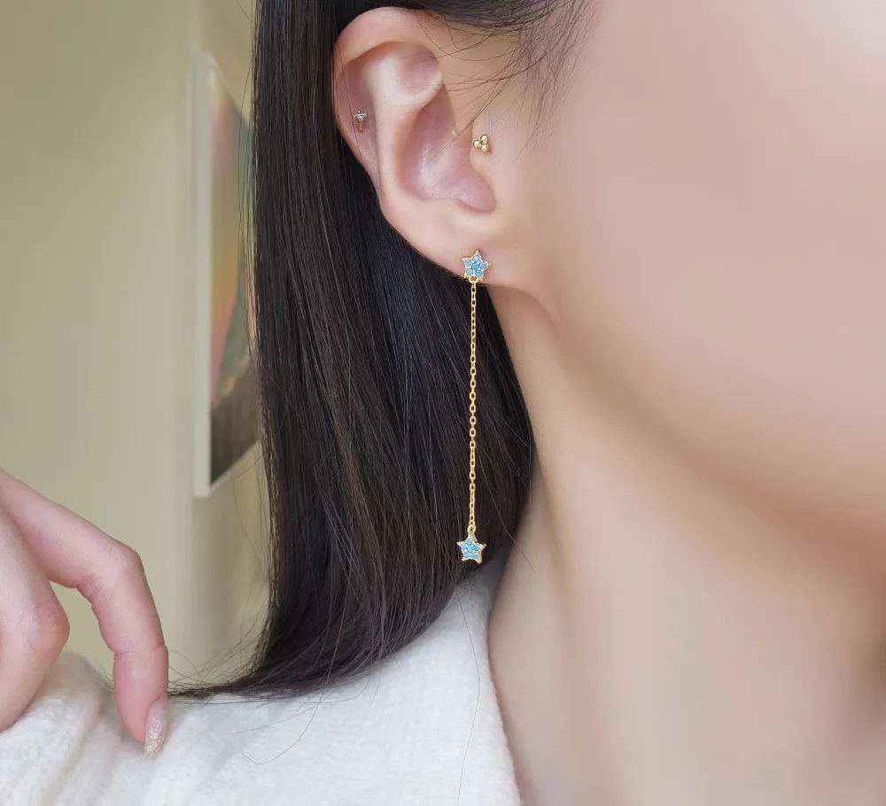 Turquoise Star Drops detail 3