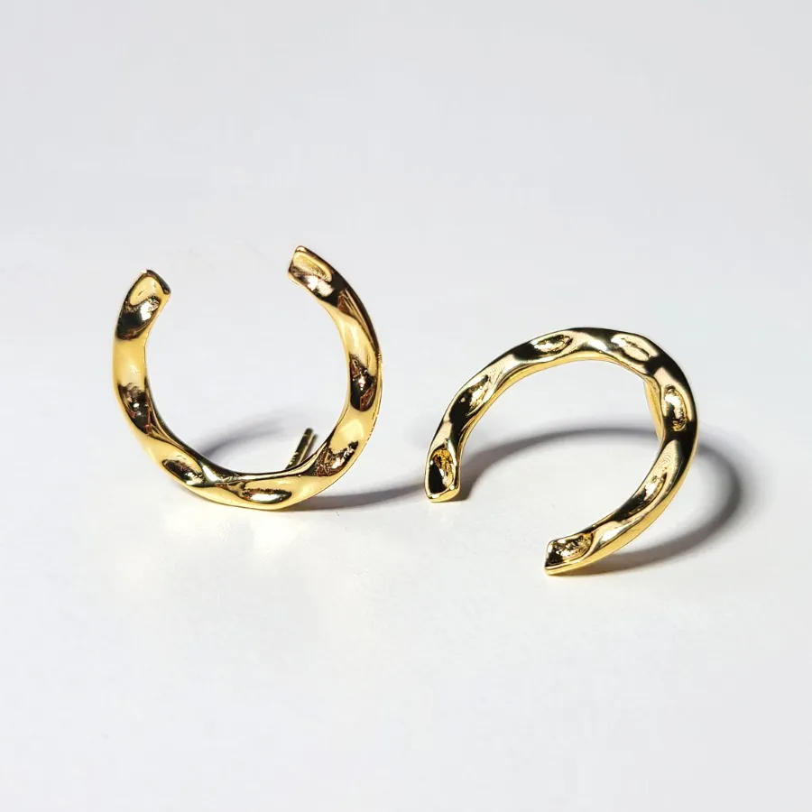 Hammered Horseshoe Earrings — view 1
